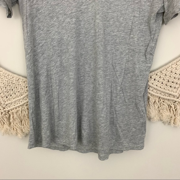 Theory Scoop Neck Heathered Gray T Shirt - Picture 5 of 8